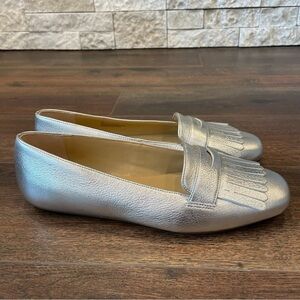 Talbots Metallic Leather Loafers Size 6